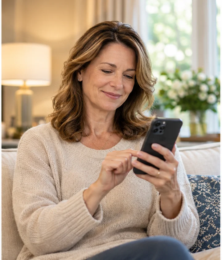 A customer agrees to a later appointment arranged by Joanna